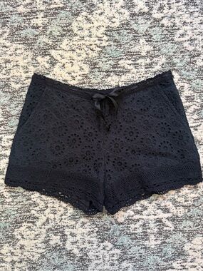Hale Bob Cabana Black Eyelet Shorts